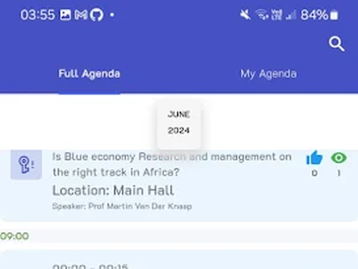 Arbec mobile conference agenda showing keynote sessions