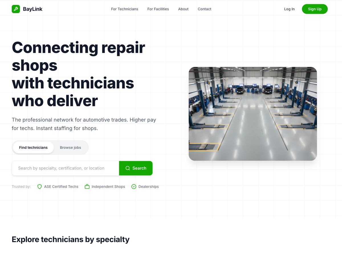 Baylink professional network for automotive technicians